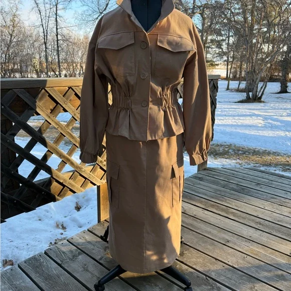 MELLODAY Beige Button-Up Ensemble - Picture 3 of 16